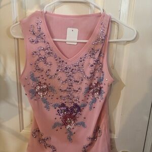 UNREAL y2k beaded stretch pink top